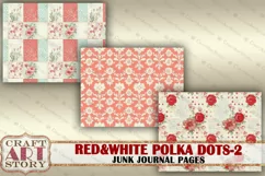 Retro fashion Junk Journal Kit Red&white polka dots part 2 Product Image 6
