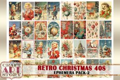 Retro Christmas Ephemera Pack,1940s papers,retro card Product Image 6