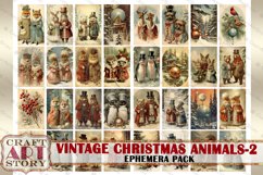 Vintage Christmas animals Ephemera Pack-2,winter images Product Image 6