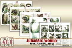 Jurassic World junk journal watercolor Kit-2,Dinosaurs Product Image 6