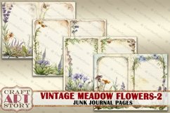 Vintage meadow flowers-2 junk journal Pages,Botanical Product Image 6