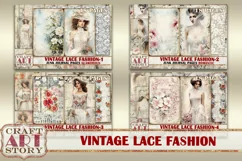 Vintage lace fashion Junk Journal Kit part 3 Embroidery Product Image 6