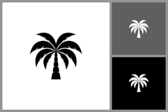Palm Tree Silhouette Icon for Tropical Summer and Beach Product Image 1