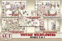 Vintage Wildflowers junk journal Supplies,Botanical Product Image 6