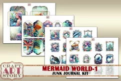 Mermaid world junk journal watercolor Kit-1,fantasy ocean Product Image 6