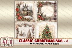 Classic Christmas Scrapbook Paper Pack-3,8x8 DIGITAL papers Product Image 6