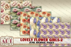 Vintage Lovely flower girls Junk Journal kit-2,scrapbooking Product Image 6