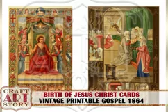 Vintage christmas nativity Birth of Jesus Christ digital Product Image 6