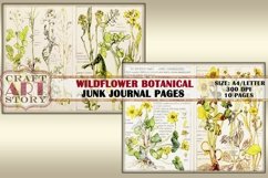 Old paper Wildflowers Junk Journal Pages,backgrounds kit Product Image 6