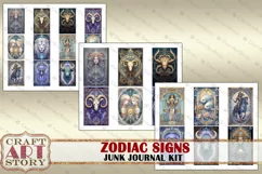 Zodiac signs Junk Journal Pages,Astrology fantasy Celestial Product Image 6