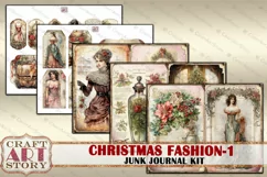Vintage Christmas Fashion Junk Journal Kit part 1 Product Image 6