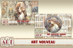 Art Nouveau Junk Journal Pages,Elegance 1900s scrapbook Product Image 6