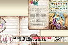 Vintage Needlework CROSS STITCH Junk Journal Printable Pages Product Image 3