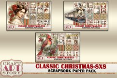 Classic Christmas Scrapbook Paper Pack-3,8x8 DIGITAL papers Product Image 7