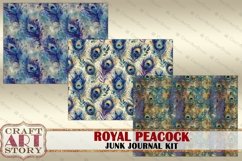 Royal peacock Junk Journal Kit, feathers peacock Product Image 7