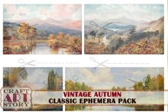 Vintage autumn painting Ephemera Pack,fall digital kit Product Image 7