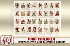 Bird Children Ephemera Pack-2,Bird girls Printable kit Product Image 7
