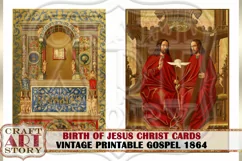 Vintage christmas nativity Birth of Jesus Christ digital Product Image 7