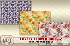 Vintage Lovely flower girls Junk Journal kit-2,scrapbooking Product Image 7