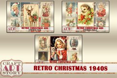Retro Christmas Ephemera Pack,1940s papers,retro card Product Image 7