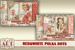 Retro fashion Junk Journal Kit Red&white polka dots part 2 Product Image 7