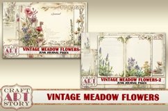 Vintage meadow flowers-2 junk journal Pages,Botanical Product Image 7