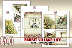 Vintage Bunny Collage Junk Journal Kit-4 Rabbit village life Product Image 7