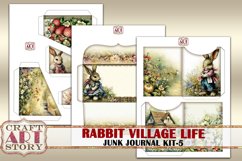 Vintage Bunny Collage Junk Journal Kit-5 Rabbit village life Product Image 7