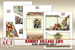 Vintage Bunny Collage Junk Journal Kit-1 Rabbit village life Product Image 8
