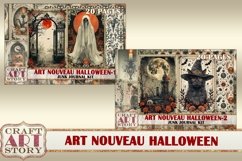 Art Nouveau Halloween-2 Junk Journal Pages,Vintage picture Product Image 7