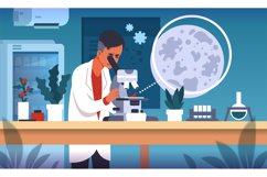 Scientist in lab. Cartoon concept of laboratory research, sc Product Image 1