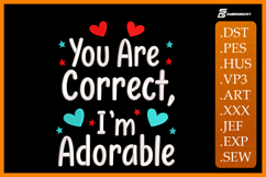 I Know I&#039;m Cute - Baby quote Embroidery Designs For Machine Product Image 1