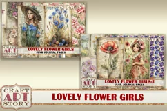 Vintage Lovely flower girls Junk Journal kit-2,scrapbooking Product Image 8