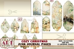 Vintage Cozy Christmas Junk Journal Kit,Xmas Collage Pages Product Image 8