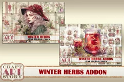 Winter Herbs fantasy Junk Journal Pages,fairies printables Product Image 8