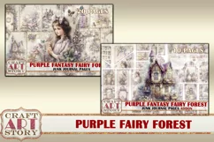 Purple Fantasy Fairy Forest Junk Journal Pages, printables Product Image 6