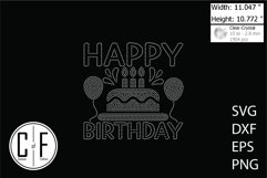Happy Birthday Rhinestone Template Product Image 1