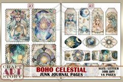 Boho Celestial Junk Journal pages,Astrology and Astronomy Product Image 9