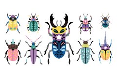 Colorful beetles set Product Image 1
