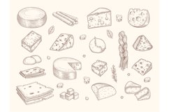 Drawn cheese. Gouda parmesan mozzarella delicious gourmet mi Product Image 1