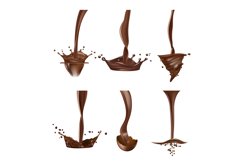 Chocolate splashes. Stream liquid delicious chocolate drops Product Image 1