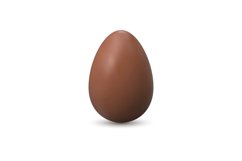Chocolate realistic egg. 3d whole egg symbol, traditional ea Product Image 1