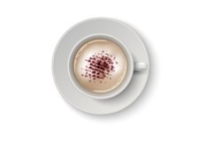 Realistic coffee cup. Cappuccino in white mug view from abov Product Image 1