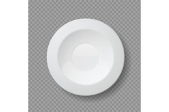 Realistic food plates. 3D white empty dish. Classic tablewar Product Image 1
