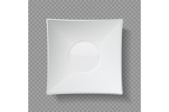 Realistic food plates. 3D empty utensil. Ceramic and porcela Product Image 1