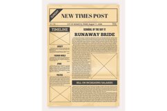 Vintage newspaper. Old realistic pages with headers and plac Product Image 1