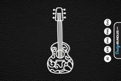 Floral Guitar Papercut SVG Product Image 1