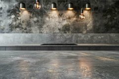 Modern kitchen countertop with hanging lights Product Image 1