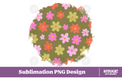 Retro Flowers Background Png Floral Paper Sublimation Bundle Product Image 3