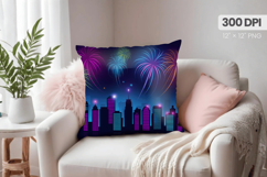 Happy New Year PNG Pillow, Festive New Year&#039;s Eve 2026 PNG Product Image 1